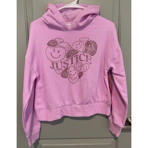 Justice Girls Hoodie Sweater Pink New Size Large 12/14 New